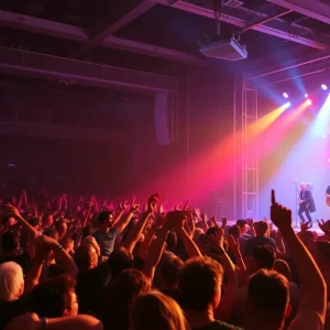 Crowd enjoying Maná concert at Frost Bank Center