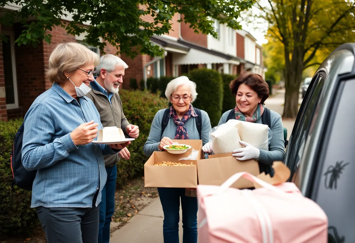 Volunteers delivering meals to seniors in San Antonio