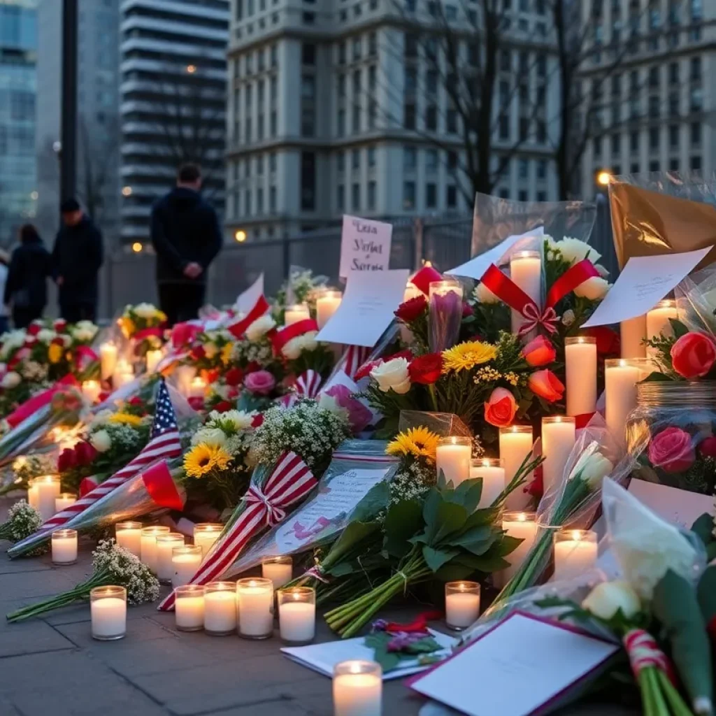 Memorial honoring the lives lost in the San Antonio migrant tragedy