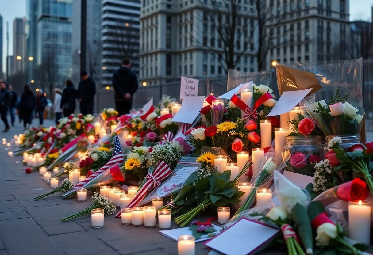 Memorial honoring the lives lost in the San Antonio migrant tragedy