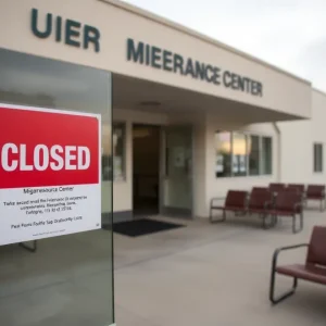 Exterior view of the closed Migrant Resource Center in San Antonio