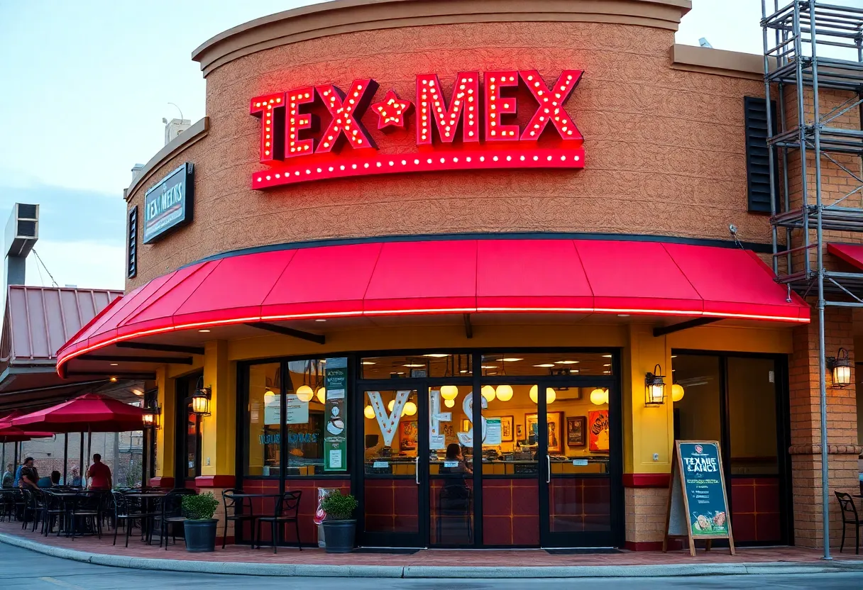 Exterior view of Tia’s Taco Hut's new location under construction