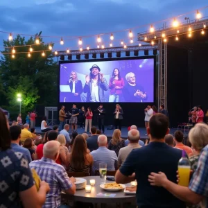 Audience enjoying PechaKucha San Antonio event at the Historic Sunken Garden Theater