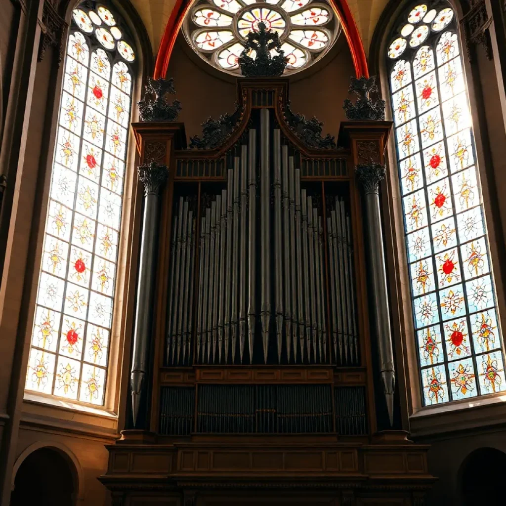 Historic pipe organ in San Antonio church