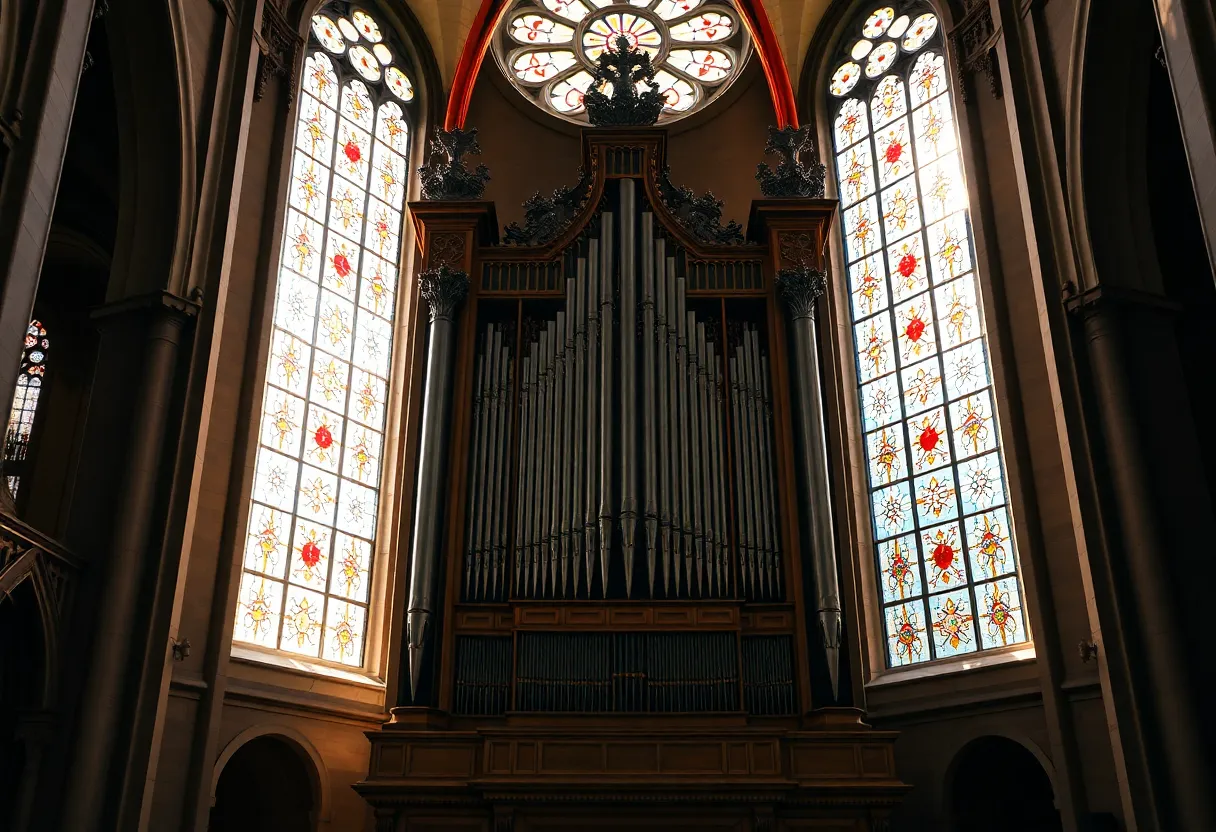 Historic pipe organ in San Antonio church