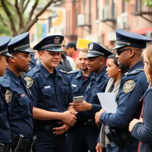 San Antonio police cadets engaging with community members