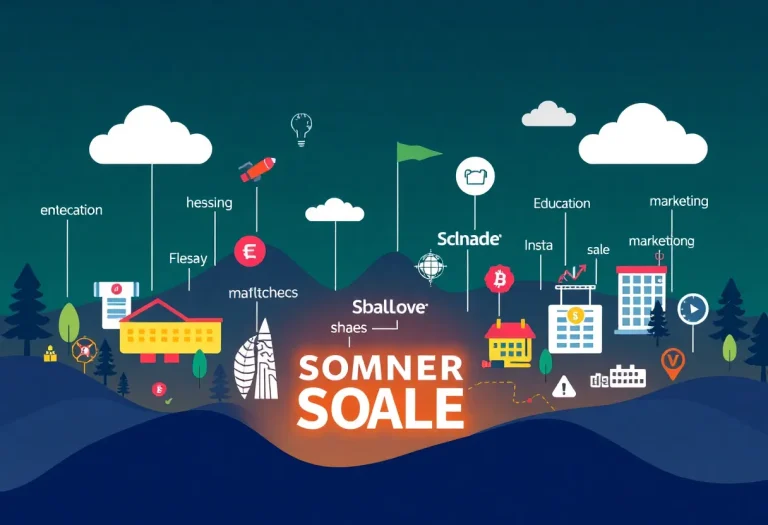 Illustration depicting the premium domain sales market in a digital landscape