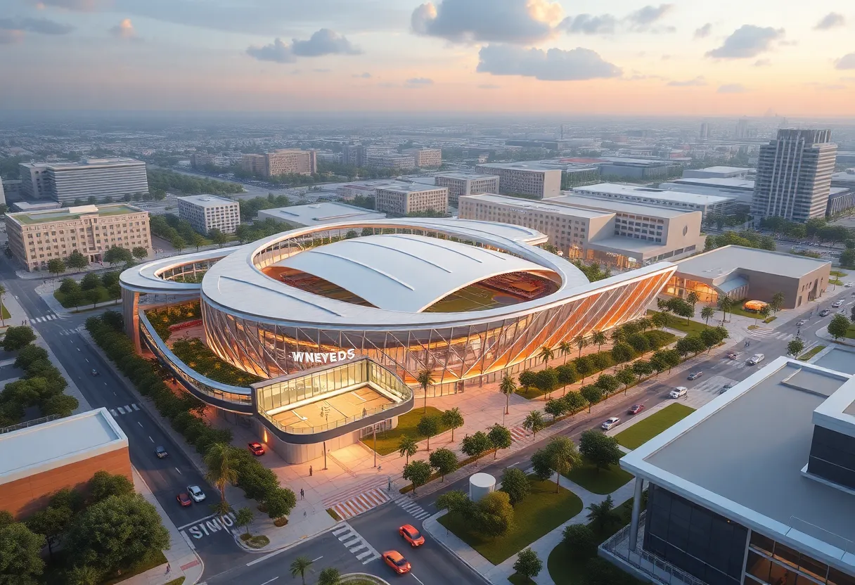 Futuristic design of San Antonio's Project Marvel sports district