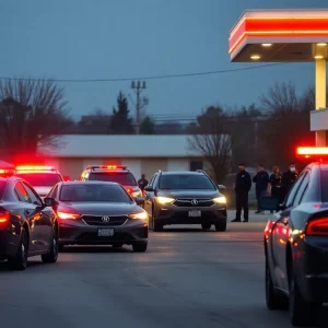 Scene at a gas station after a road rage shooting in San Antonio