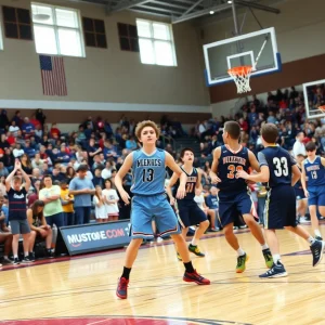 High school basketball players competing in an All-Star game