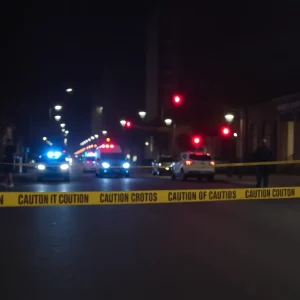 Police scene marking an assault incident in San Antonio