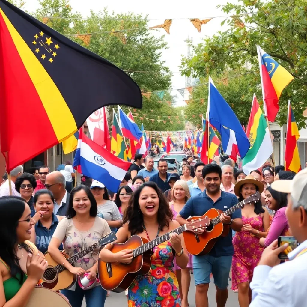 Crowd enjoying a cultural celebration in San Antonio