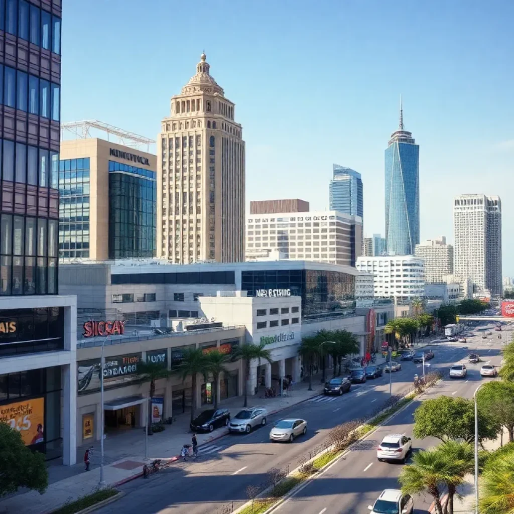 Aerial view of San Antonio showcasing modern buildings and business districts.