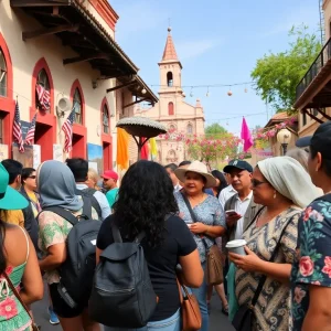 A diverse gathering of residents showcasing San Antonio's culture