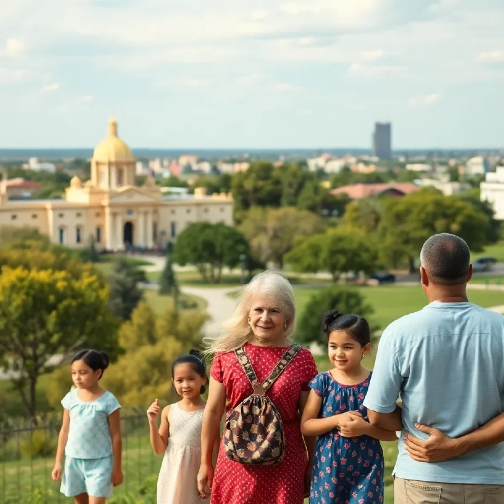 Families enjoying a day in a San Antonio park, emphasizing community health and vaccination awareness.