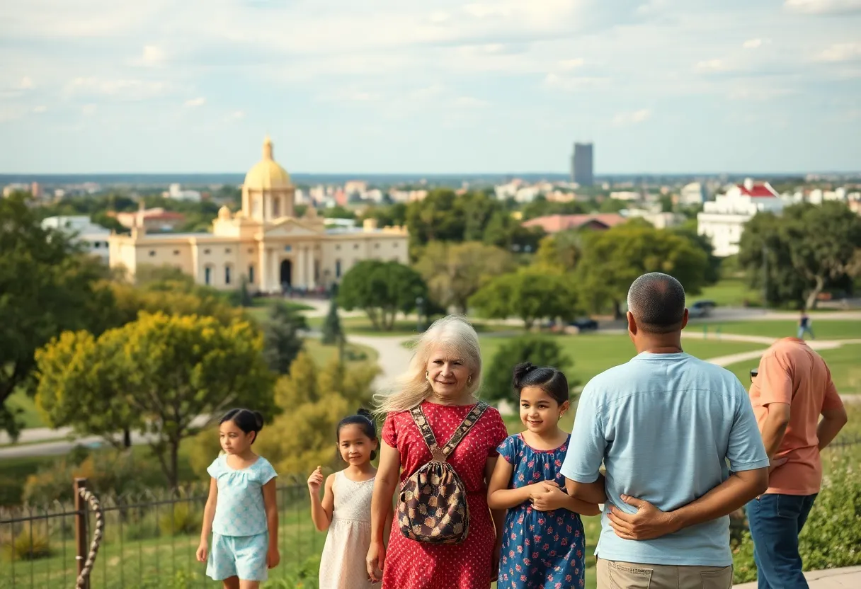 Families enjoying a day in a San Antonio park, emphasizing community health and vaccination awareness.