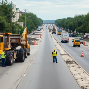 View of construction work in San Antonio