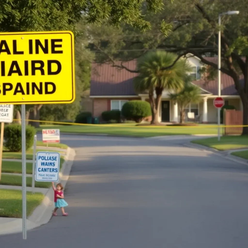 San Antonio neighborhood with police raid signs