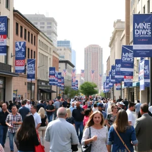 People engaging in discussions during the San Antonio mayoral election preparations.