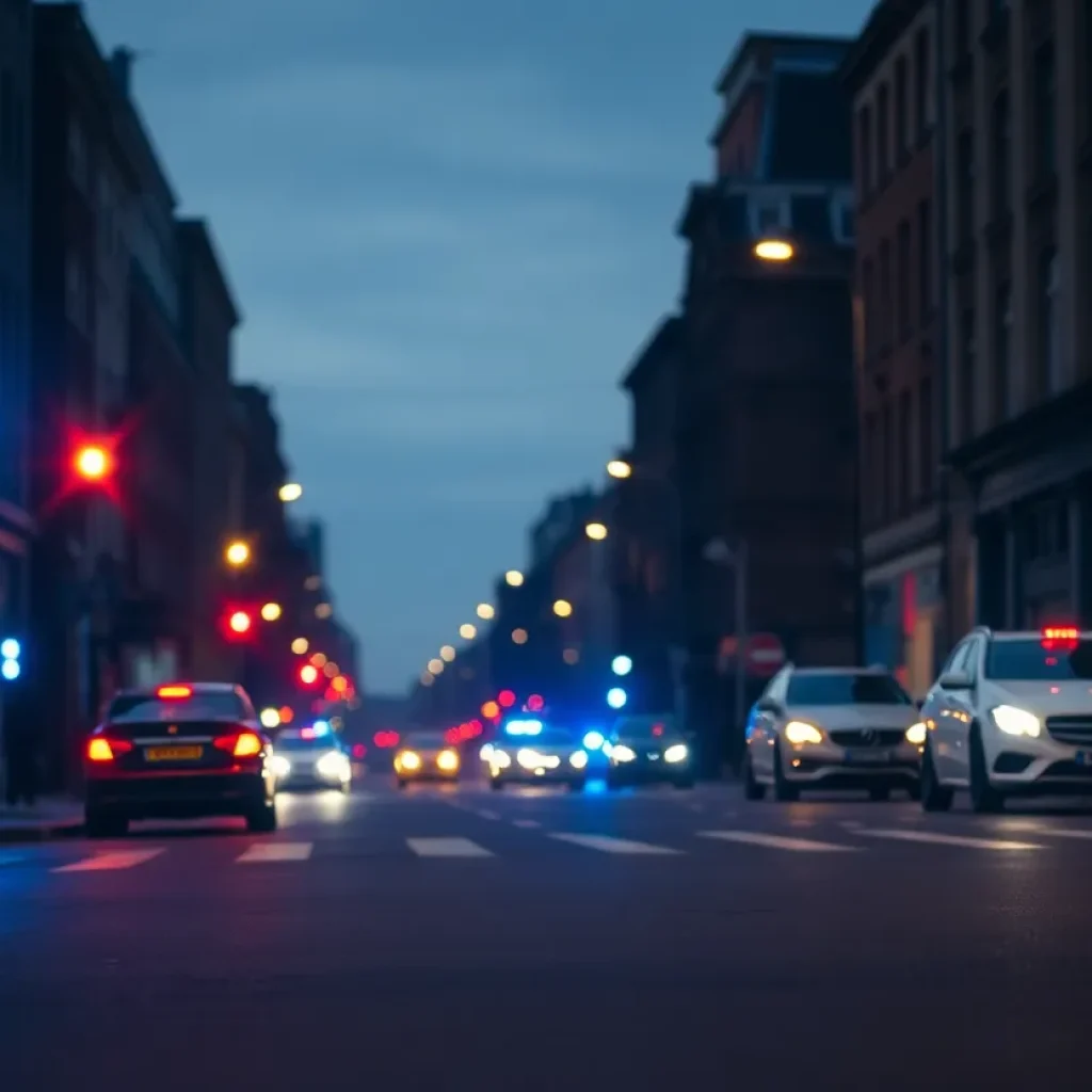 San Antonio street scene with police activity