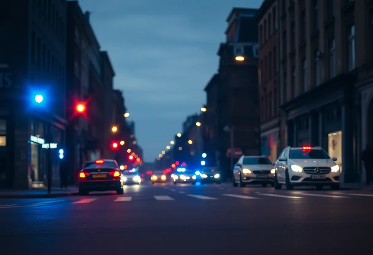 San Antonio street scene with police activity