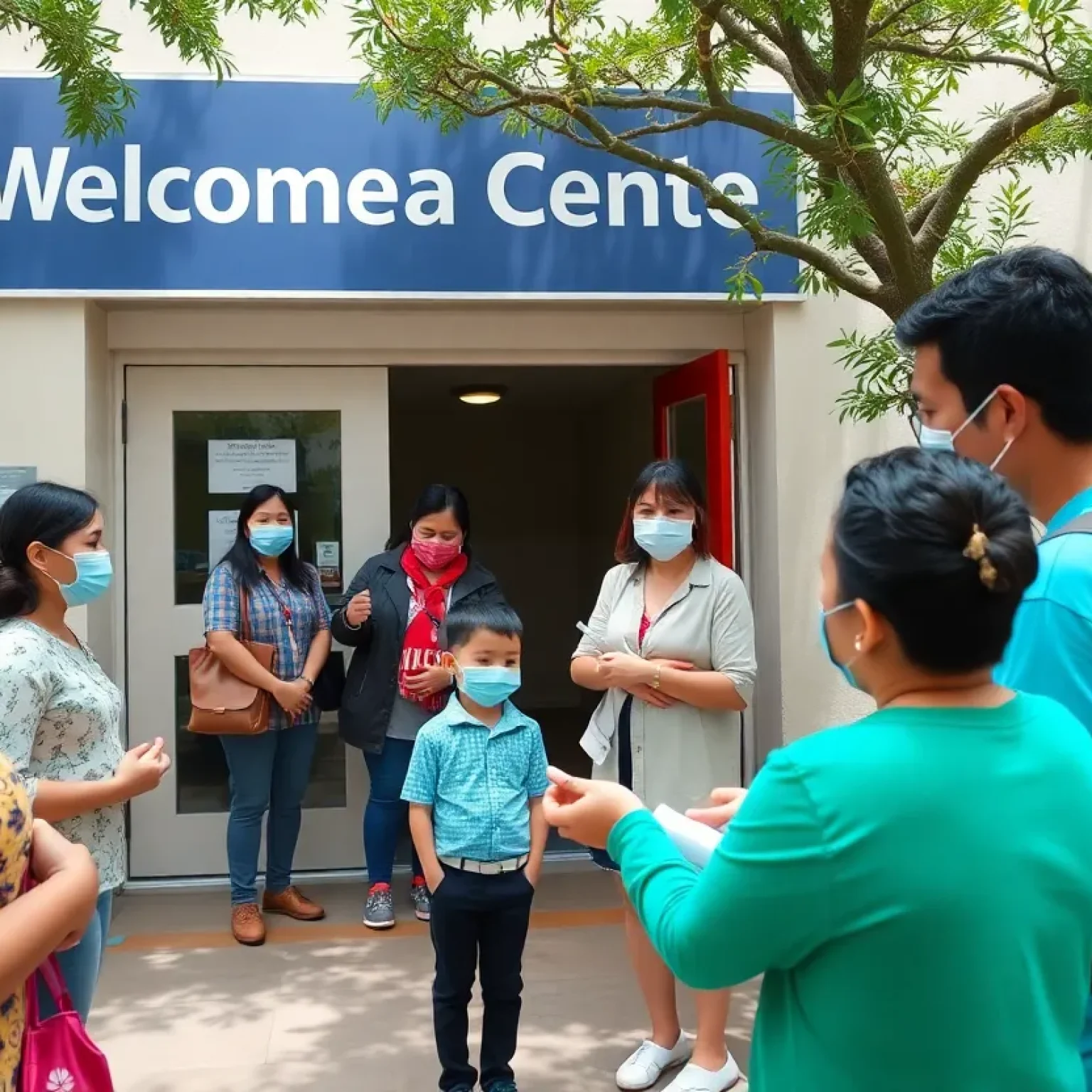 A vibrant health center in San Antonio, Texas, focusing on community vaccination efforts.