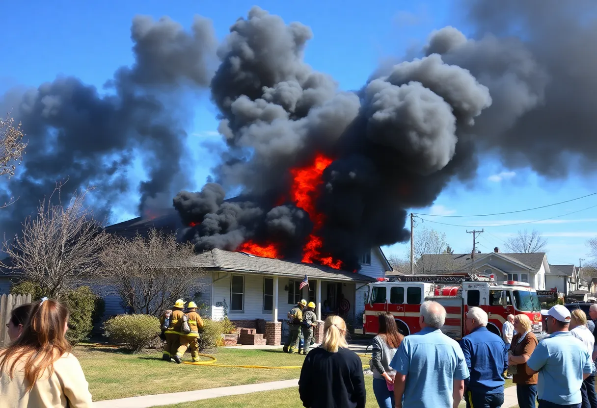 Firefighters battling a house fire in northeast San Antonio