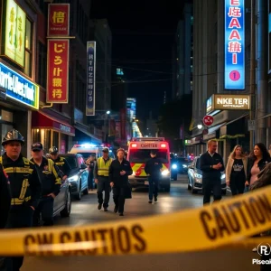 Emergency responders at a late night scene in San Antonio