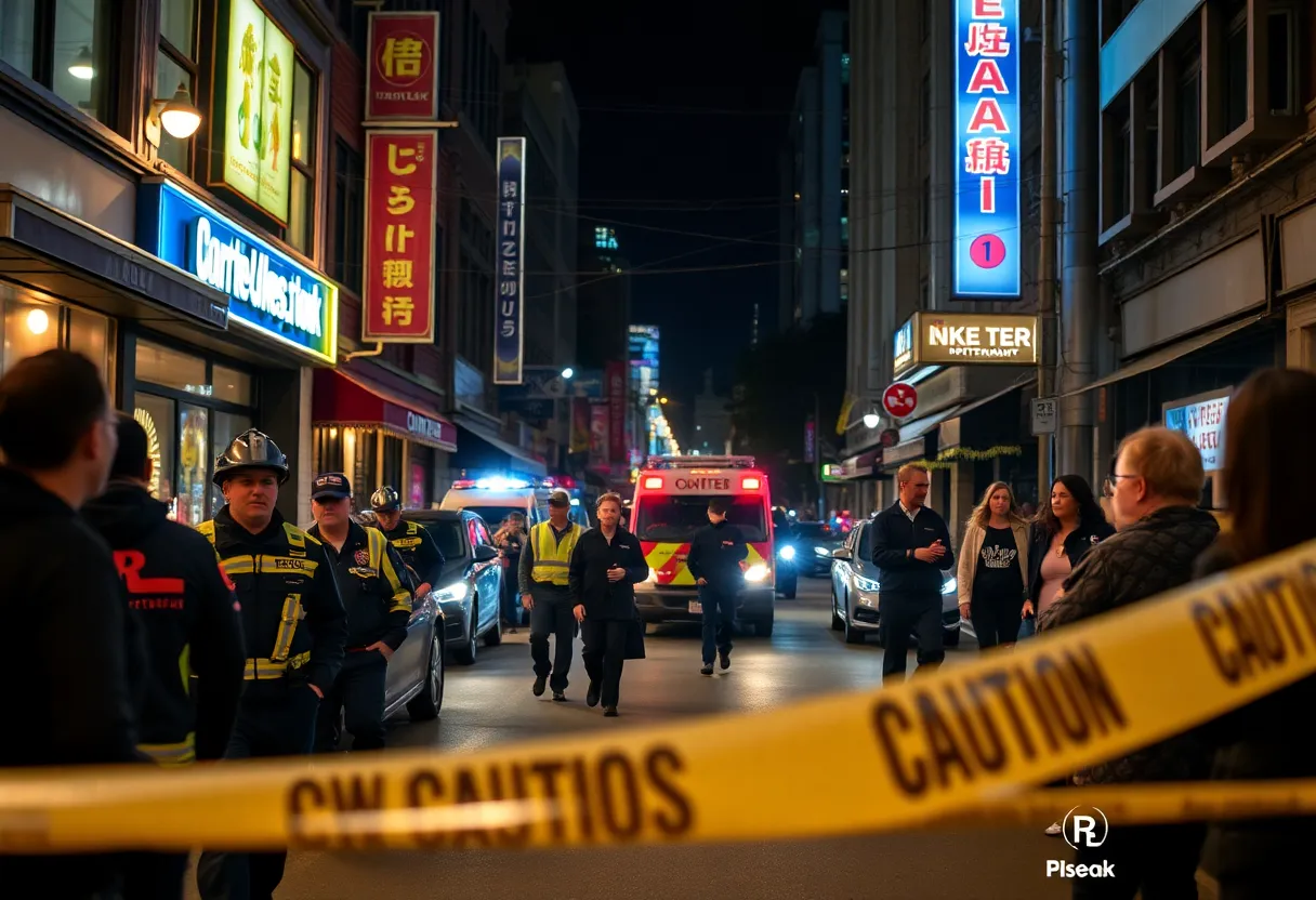 Emergency responders at a late night scene in San Antonio