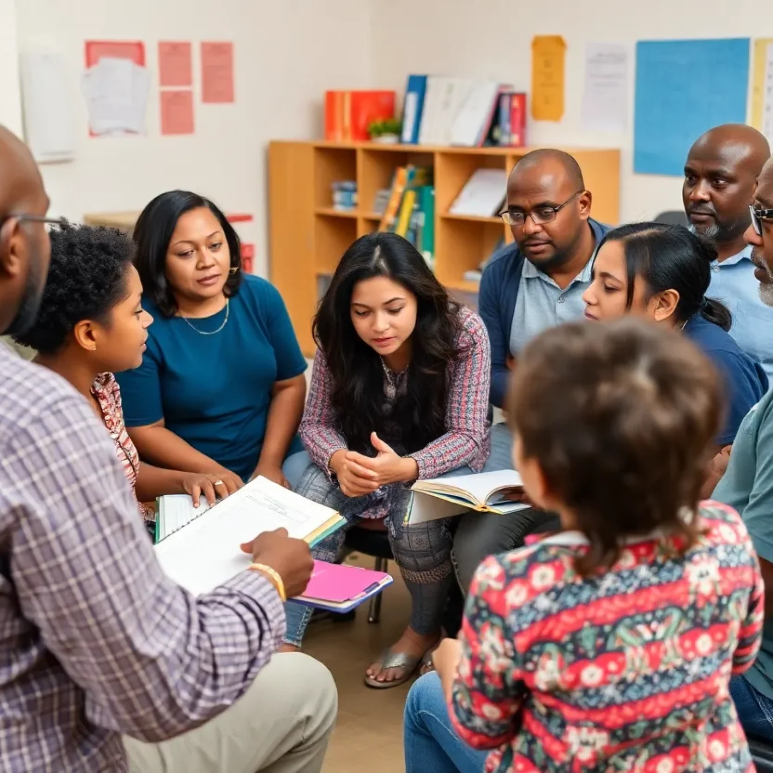 Parents discussing educational concerns in San Antonio