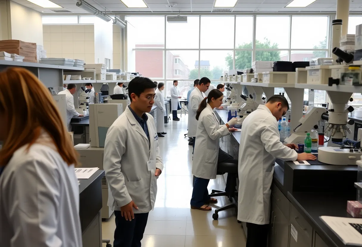 Scientists working in a biomedical research facility in San Antonio