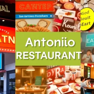 Various San Antonio restaurants showcasing a lively dining scene