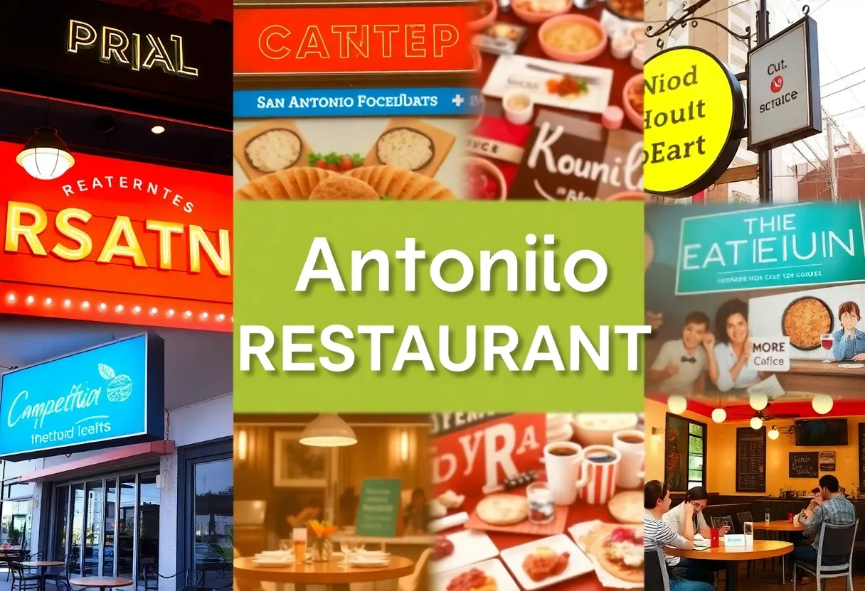 Various San Antonio restaurants showcasing a lively dining scene