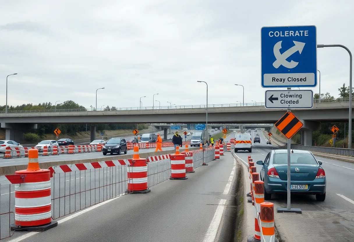 Construction work at U.S. 281 and Loop 1604 interchange in San Antonio