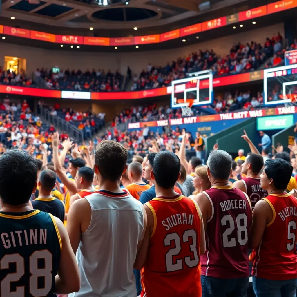 Enthusiastic San Antonio Spurs fans in a stadium