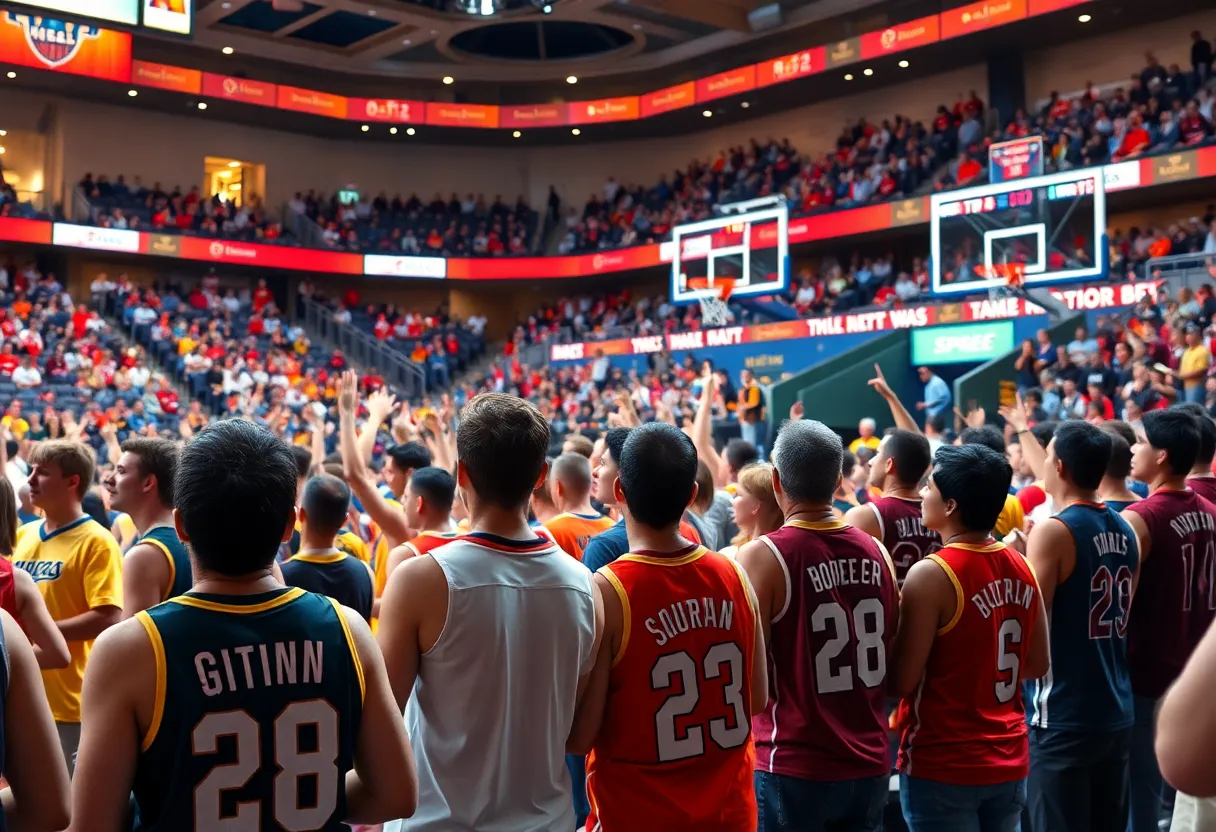 Enthusiastic San Antonio Spurs fans in a stadium