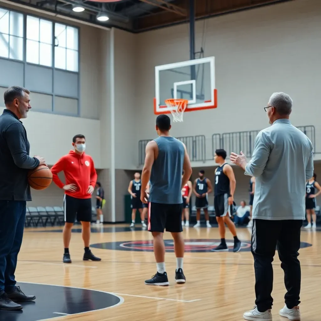 San Antonio Spurs coaching staff discussing strategy