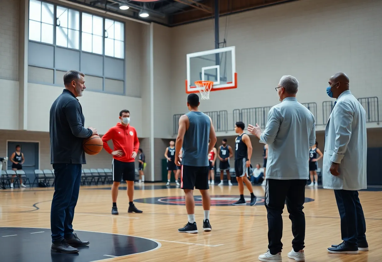 San Antonio Spurs coaching staff discussing strategy