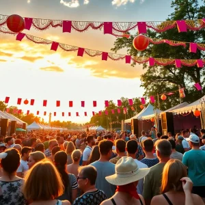 Crowd enjoying live music at San Antonio Sunset Festival