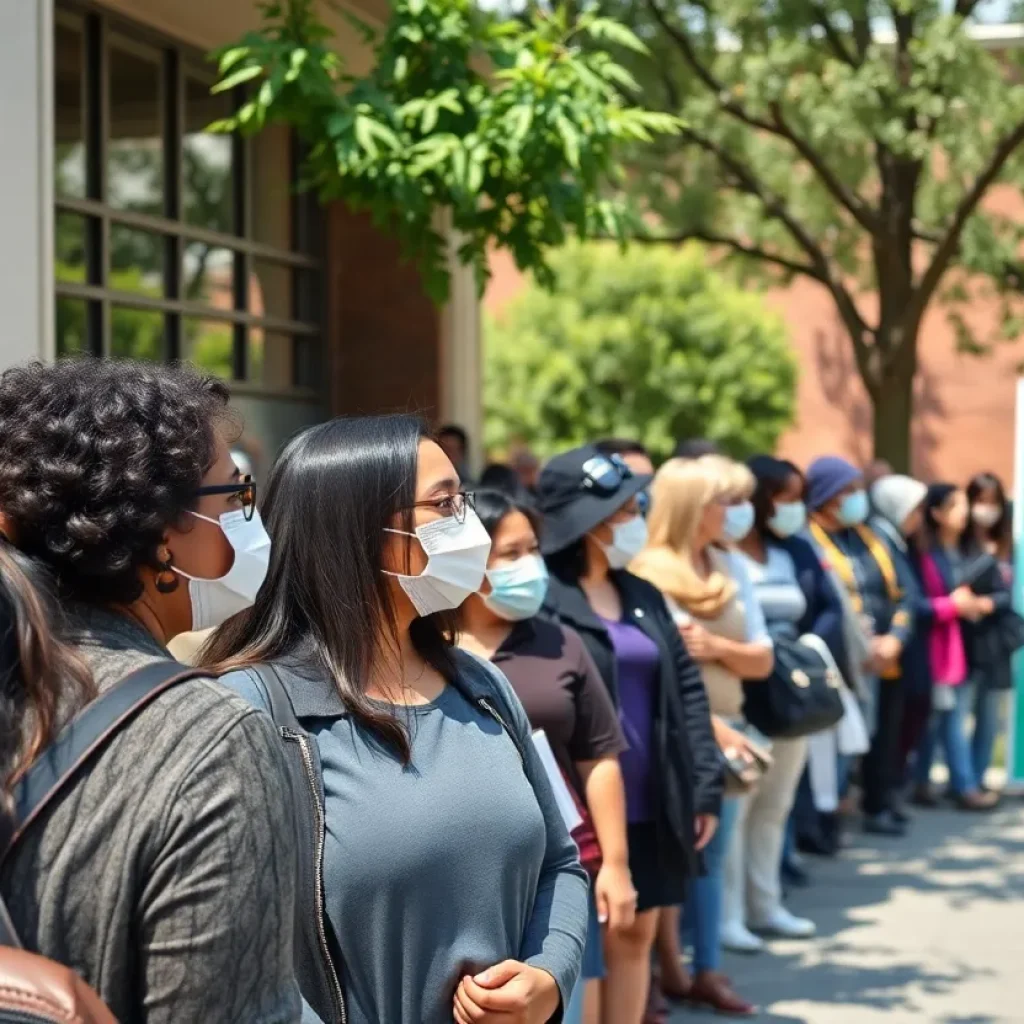 Residents lined up for vaccinations at a pop-up clinic in San Antonio