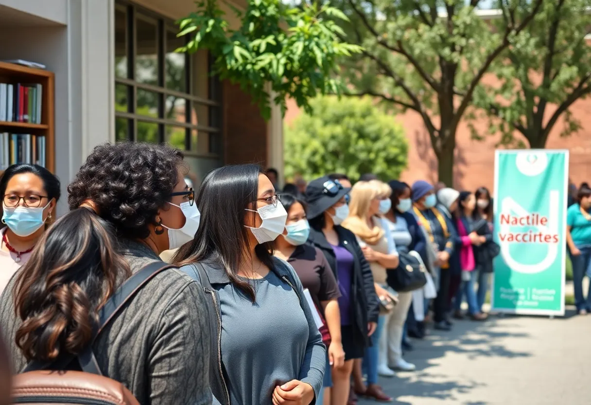 Residents lined up for vaccinations at a pop-up clinic in San Antonio