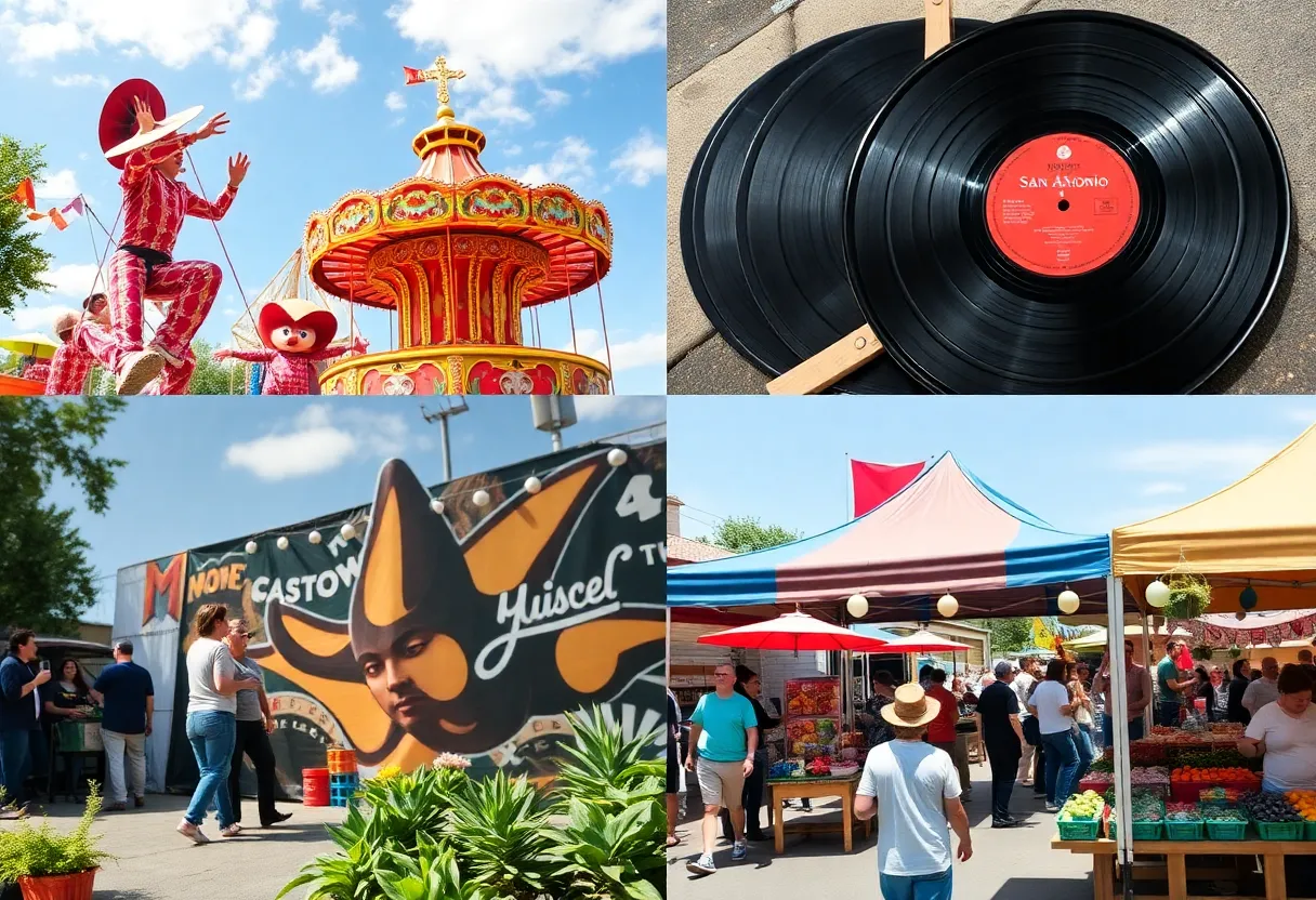 A variety of weekend events in San Antonio including circus performances, vinyl records, and a farmers market.