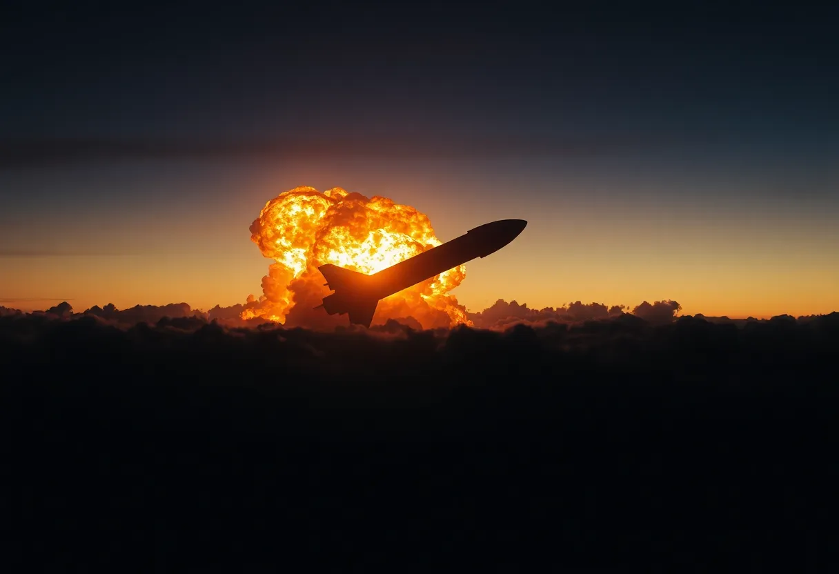 Explosion of SpaceX Starship during test flight