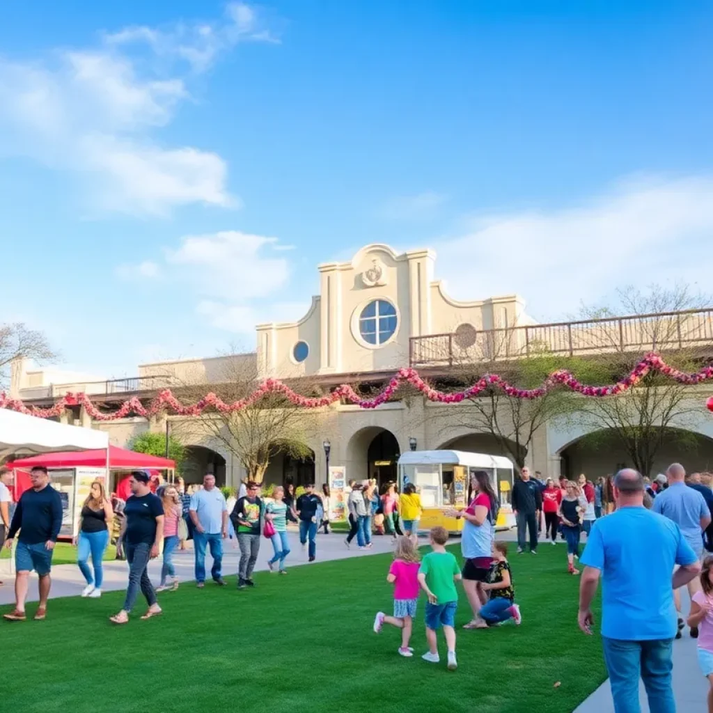 Families enjoying activities during spring break in San Antonio.