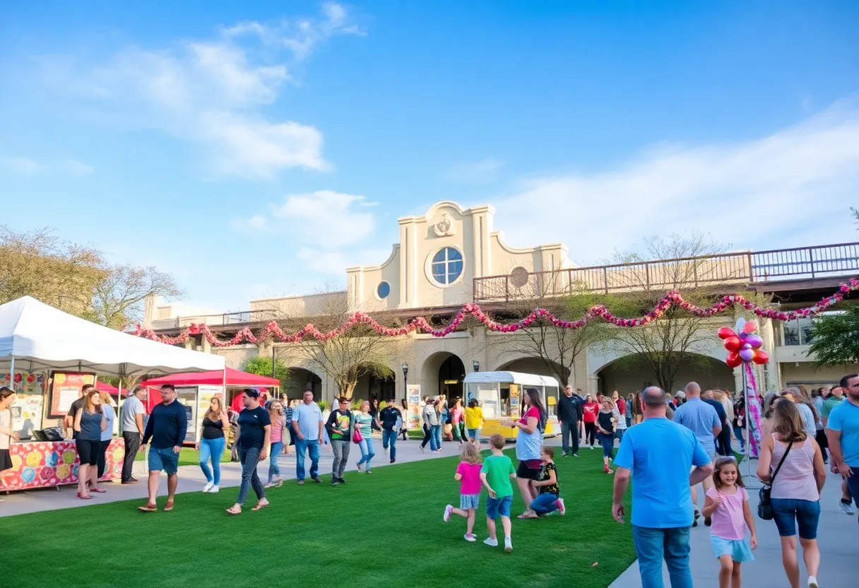 Families enjoying activities during spring break in San Antonio.