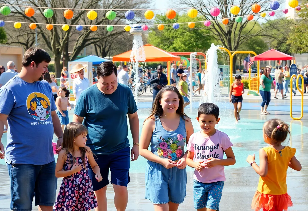 Families enjoying spring break activities in San Antonio