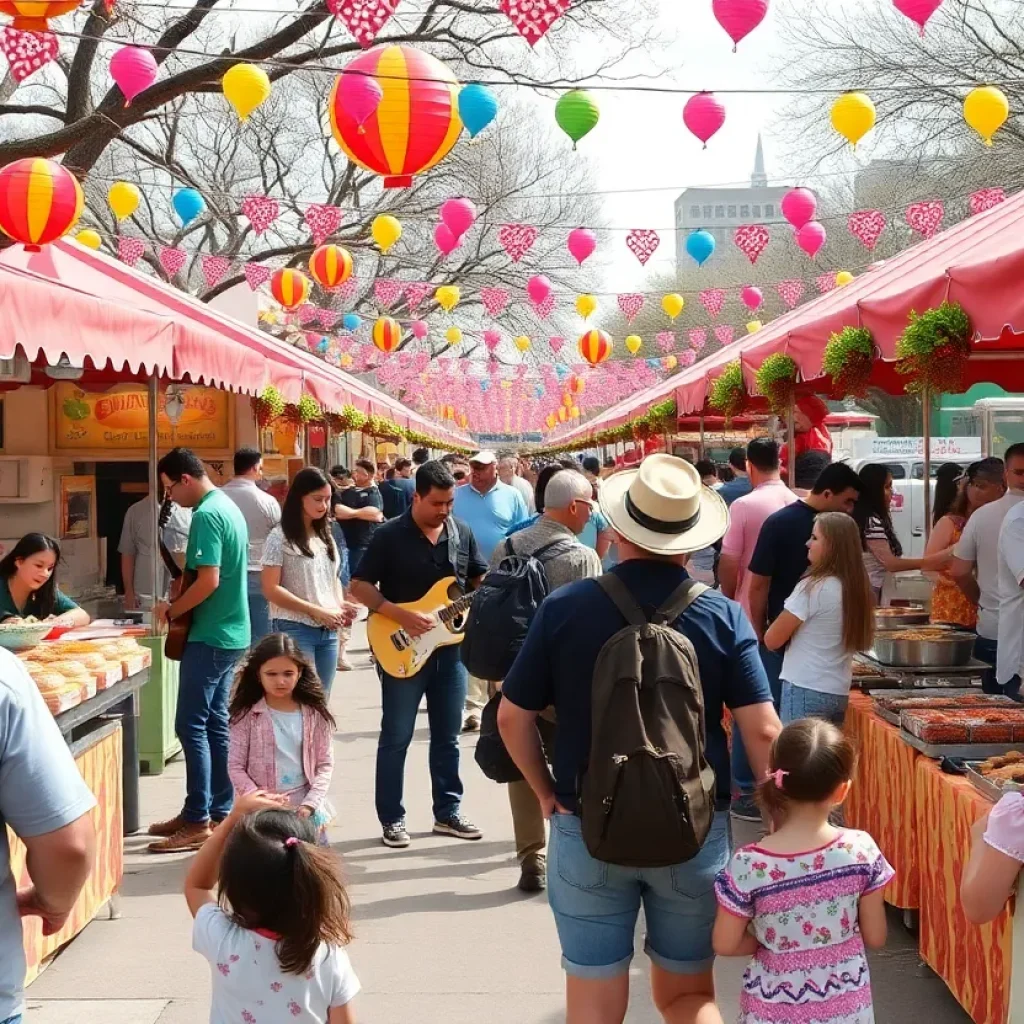 Families enjoying spring festivals in San Antonio