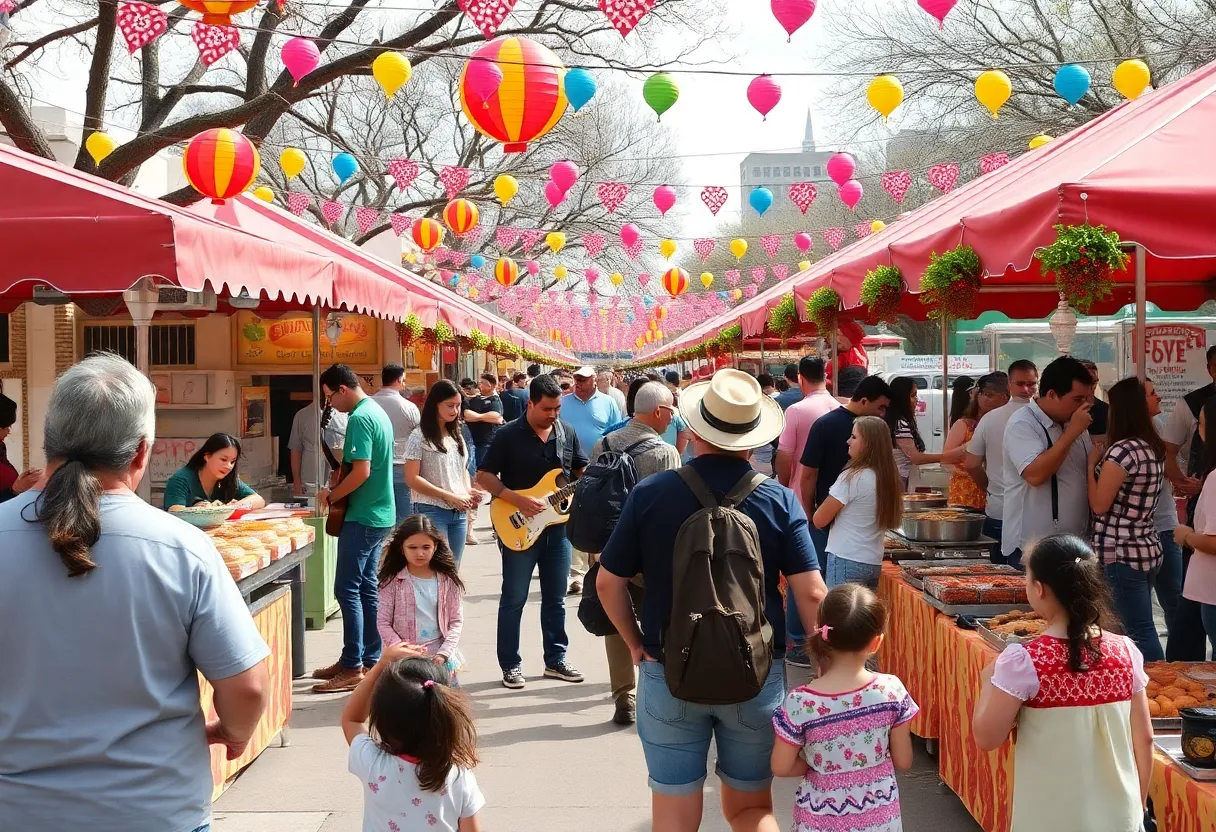 Families enjoying spring festivals in San Antonio