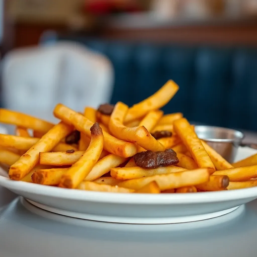 Crispy, golden fries cooked in beef tallow at Steak n Shake