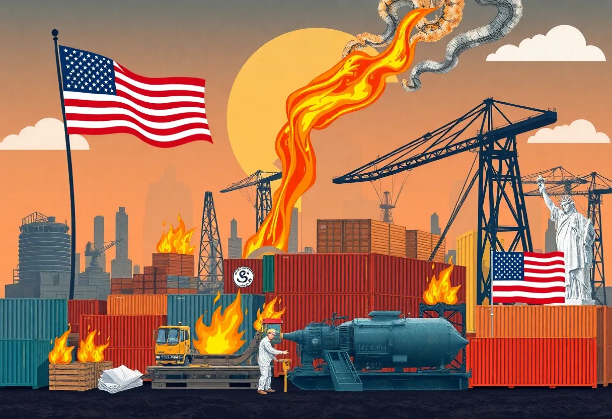 Graphic representation of steel and aluminum tariffs and trade tensions